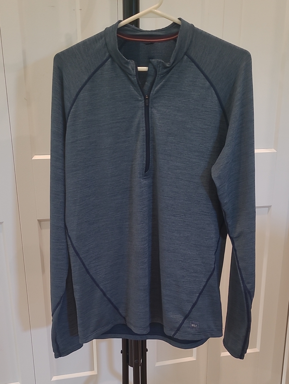 MEC Men's Blue Pullover with Maroon and Orange Trim